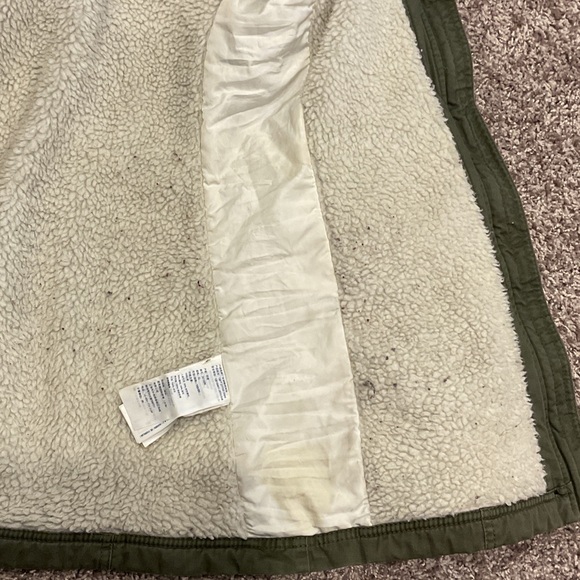 Abercrombie Kids Khaki Utility Jacket with Faux Fur Size L - Picture 10 of 11